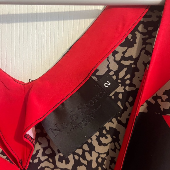 No. 6 Store 100% Silk Color Block Flowy Dress Sz 2 - Picture 3 of 5